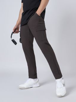 Technosport - Men Solid Relaxed Fit Sports Olive Trackpant