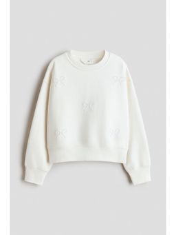 H&M - Girls White Brushed-Inside Sweatshirt