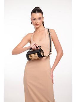 Suave Bags - Black Vegan Leather Textured Clutch