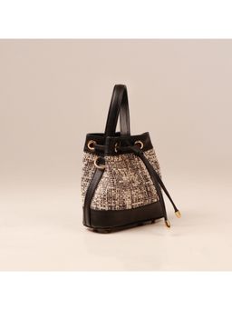 Suave Bags - Black Vegan Leather Textured Handheld Bag