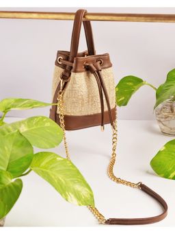 Suave Bags - Brown Vegan Leather Textured Handheld Bag