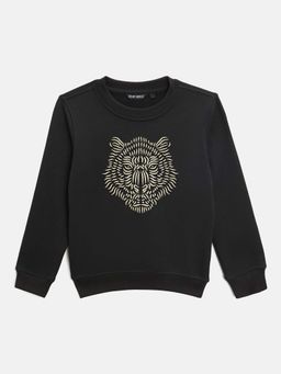 Antony Morato - Boys Black Printed Round Neck Full Sleeves Sweatshirt