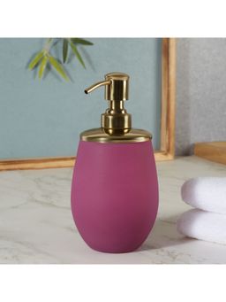 HomeTown - Emilia Glass Frosted Colored Liquid Soap Dispenser In Plum Colour