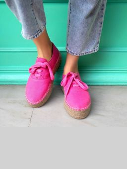 PARI PARI - Pink Branded Havana Lace-Ups Shoes