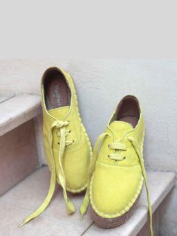 PARI PARI - Green Havana Lace-Ups Lime Shoes