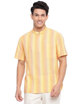 Fabindia - Cotton Striped Multicolor Comfort Fit Super Short Kurta