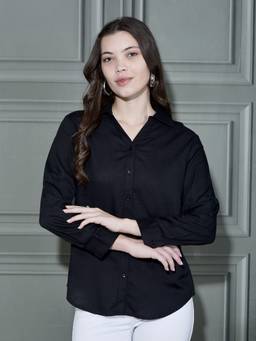 FFU - Women'S Regular Fit Casual Black Shirt
