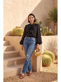 HOUSE OF SAL - Pearl Aria Oversized Black Shirt