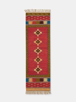 Fabindia - Orange Konya Hand Woven Woolen Runner