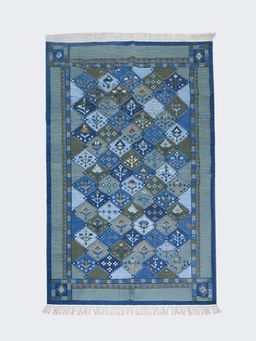 Fabindia - Blue Shamli Hand Woven Woolen Cotton Runner