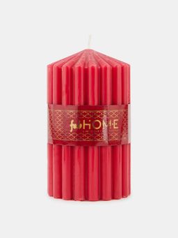 Fabindia - Red Rose Fragrance Ribbed Pillar Candle