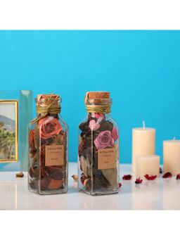 De Maison Decor - Lea Dried Floral Sunset Orange & Rose Red Aromatic Potpourri Set (Big)