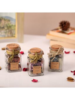 De Maison Decor - Lea Dried Floral Potpourri Set Of 3 Lavender, Sunset Orange, Purple