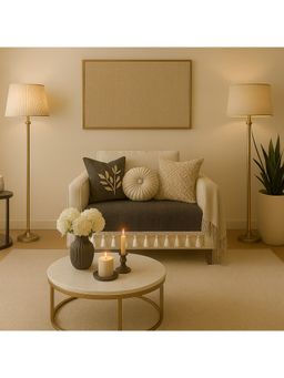 THROW PILLOW - Brown With Small Tassel Trim Lace Sofa Cover