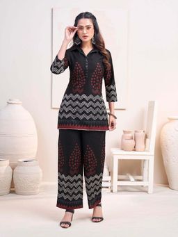 KAFTANIZE - Black Printed Co-Ord Set