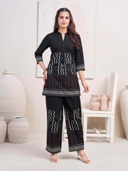 KAFTANIZE - Black Printed Co-Ord Set