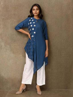 KAFTANIZE - Blue Embroidered Co-Ord Set