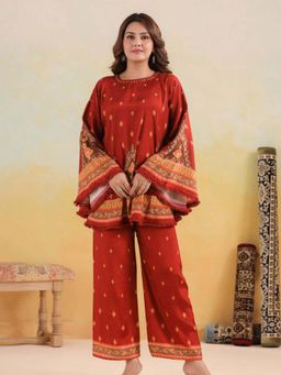 KAFTANIZE - Rust Printed Co-Ord Set
