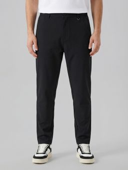 Nobero - Men's Black Stretch 4-Way Stretch Tapered Fit Chinos
