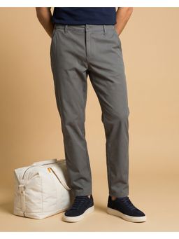 Nobero - Men's Grey Stretch 4-Way Stretch Tapered Fit Chinos