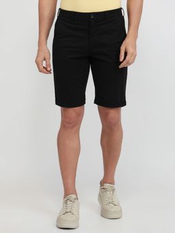 ColorPlus - Regular Fit Solid Black Shorts