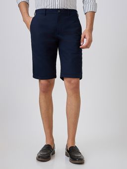 ColorPlus - Regular Fit Solid Dark Blue Shorts