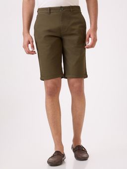 ColorPlus - Regular Fit Solid Medium Khaki Shorts