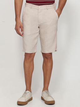 ColorPlus - Regular Fit Solid Medium Beige Shorts