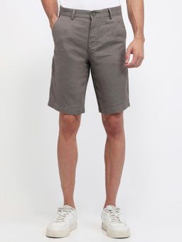 ColorPlus - Regular Fit Solid Dark Grey Shorts