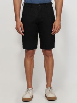 ColorPlus - Regular Fit Solid Black Shorts