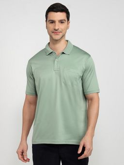 ColorPlus - Comfort Fit Solid Light Green Polo T-Shirt