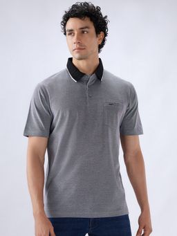 ColorPlus - Comfort Fit Solid Grey Polo T-Shirt
