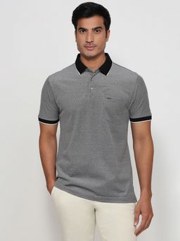 ColorPlus - Regular Fit Black Solid Polo T-Shirt