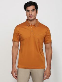 ColorPlus - Regular Fit Medium Brown Polo T-Shirt