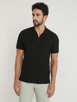 ColorPlus - Regular Fit Black Polo T-Shirt