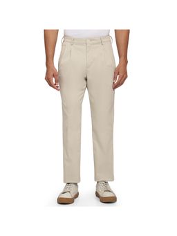 ColorPlus - Beige Mid Waist Cotton Blend Trouser