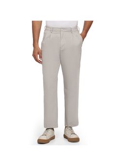 ColorPlus - Grey Mid Waist Cotton Blend Trouser