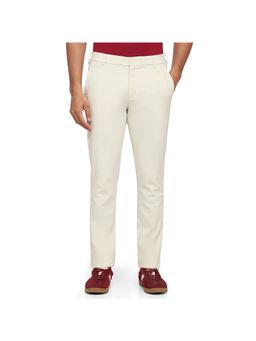 ColorPlus - White Mid Waist Cotton Blend Trouser