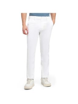 ColorPlus - White Mid Waist Cotton Blend Trouser