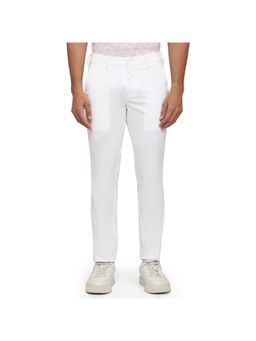 ColorPlus - White Mid Waist Cotton Blend Trouser