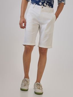 ColorPlus - White Regular Fit Shorts