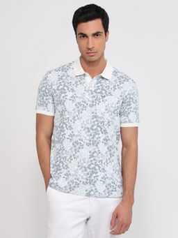 Park Avenue - Slim Fit Printed Dark Blue Polo T-Shirt