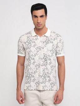 Park Avenue - Slim Fit Printed Dark Grey Polo T-Shirt