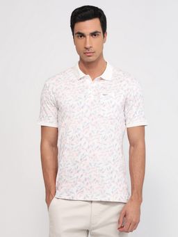 Park Avenue - Slim Fit Printed Medium Purple Polo T-Shirt