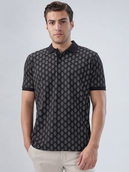 Park Avenue - Printed Black Polo T-Shirt