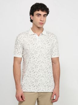 Park Avenue - Slim Fit Grey Printed Medium Polo T-Shirt