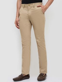 Park Avenue - Khaki Mid Waist Cotton Blend Trouser