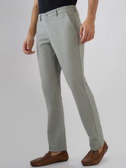 Park Avenue - Grey Mid Waist Cotton Blend Trouser