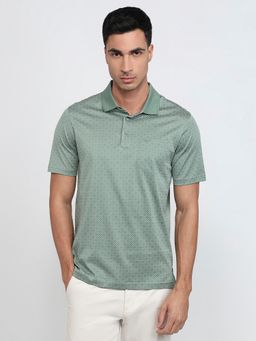 Park Avenue - Printed Dark Green Polo T-Shirt