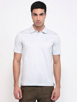 Park Avenue - Regular Fit Solid Light Grey Polo T-Shirt